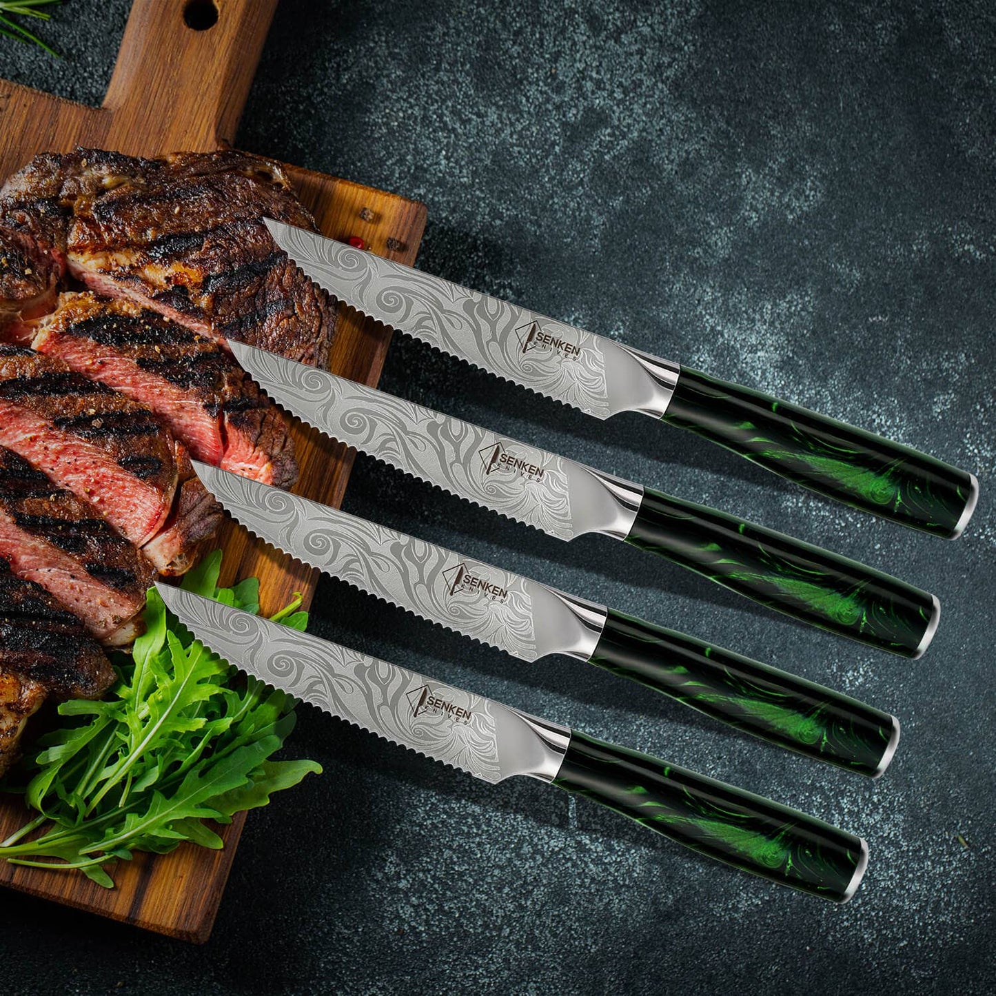 "Wasabi" High Carbon Steel Steak Knife Set with Gift Box