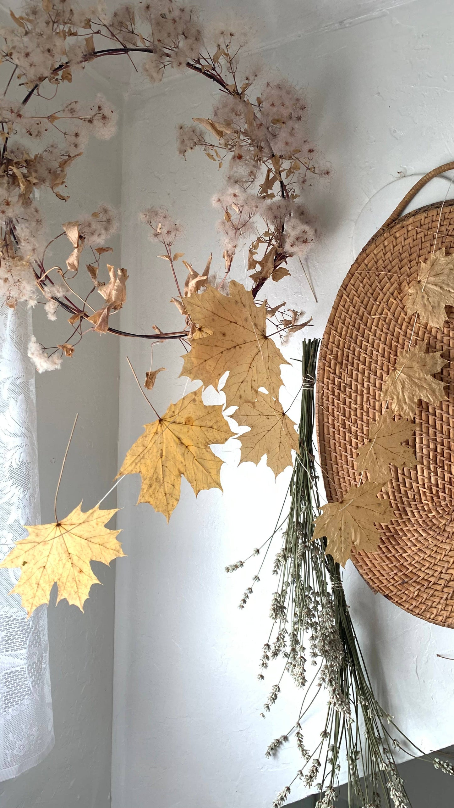 Dried Big Leaf Maple Garland - Natural Forest Decor