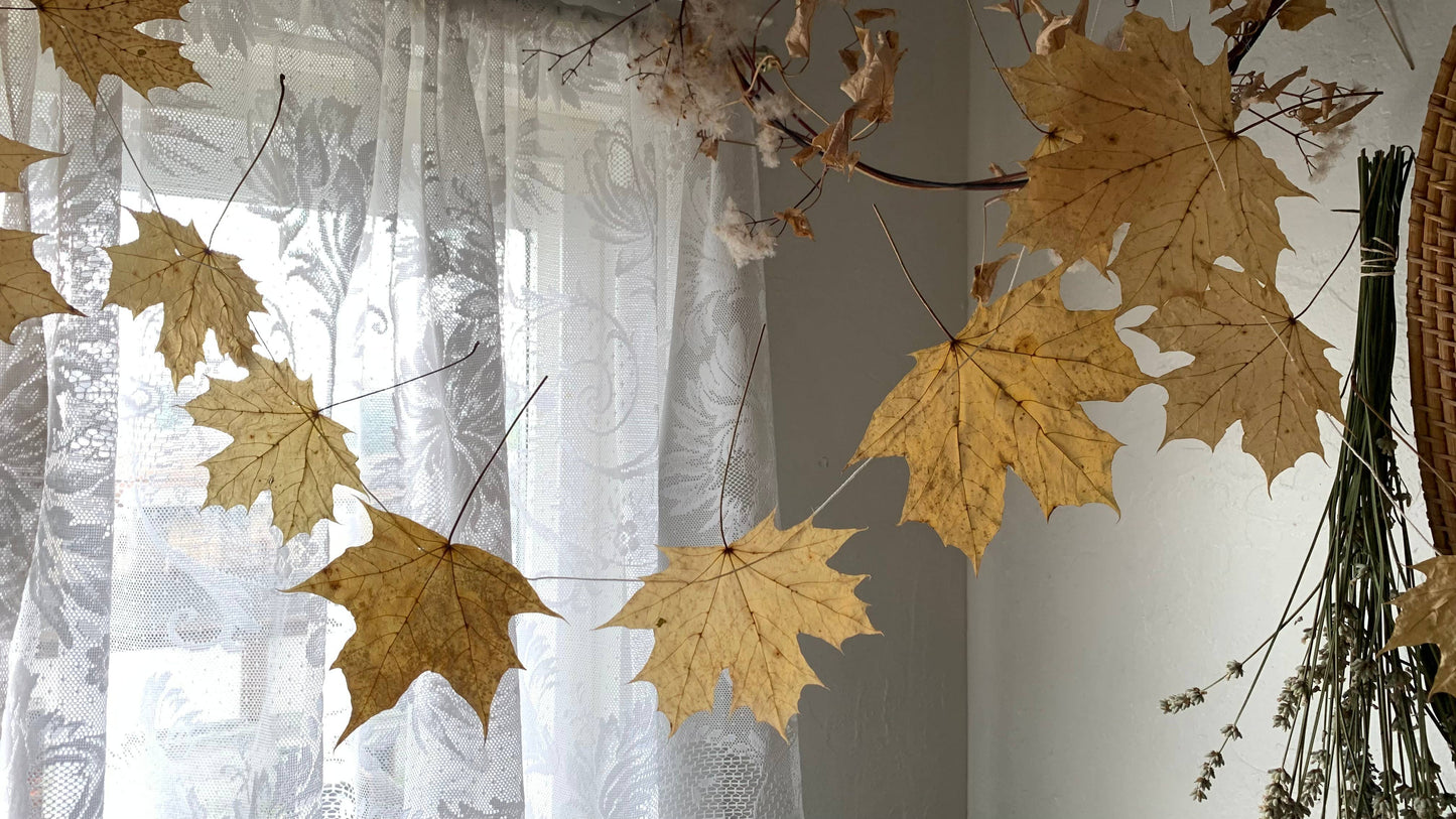 Dried Big Leaf Maple Garland - Natural Forest Decor