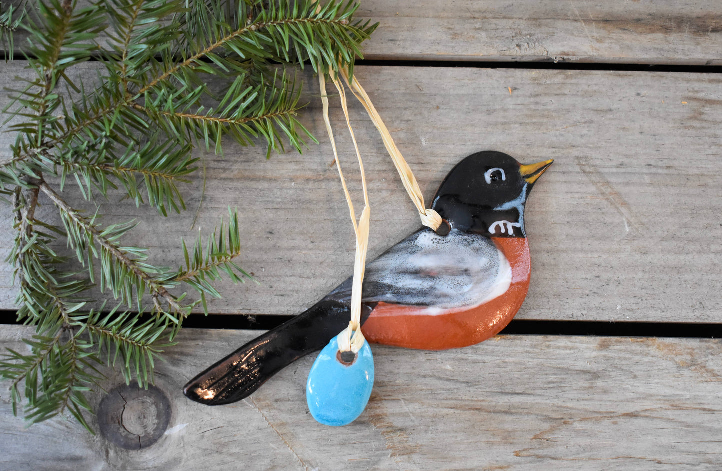 Robin with Egg Ornament