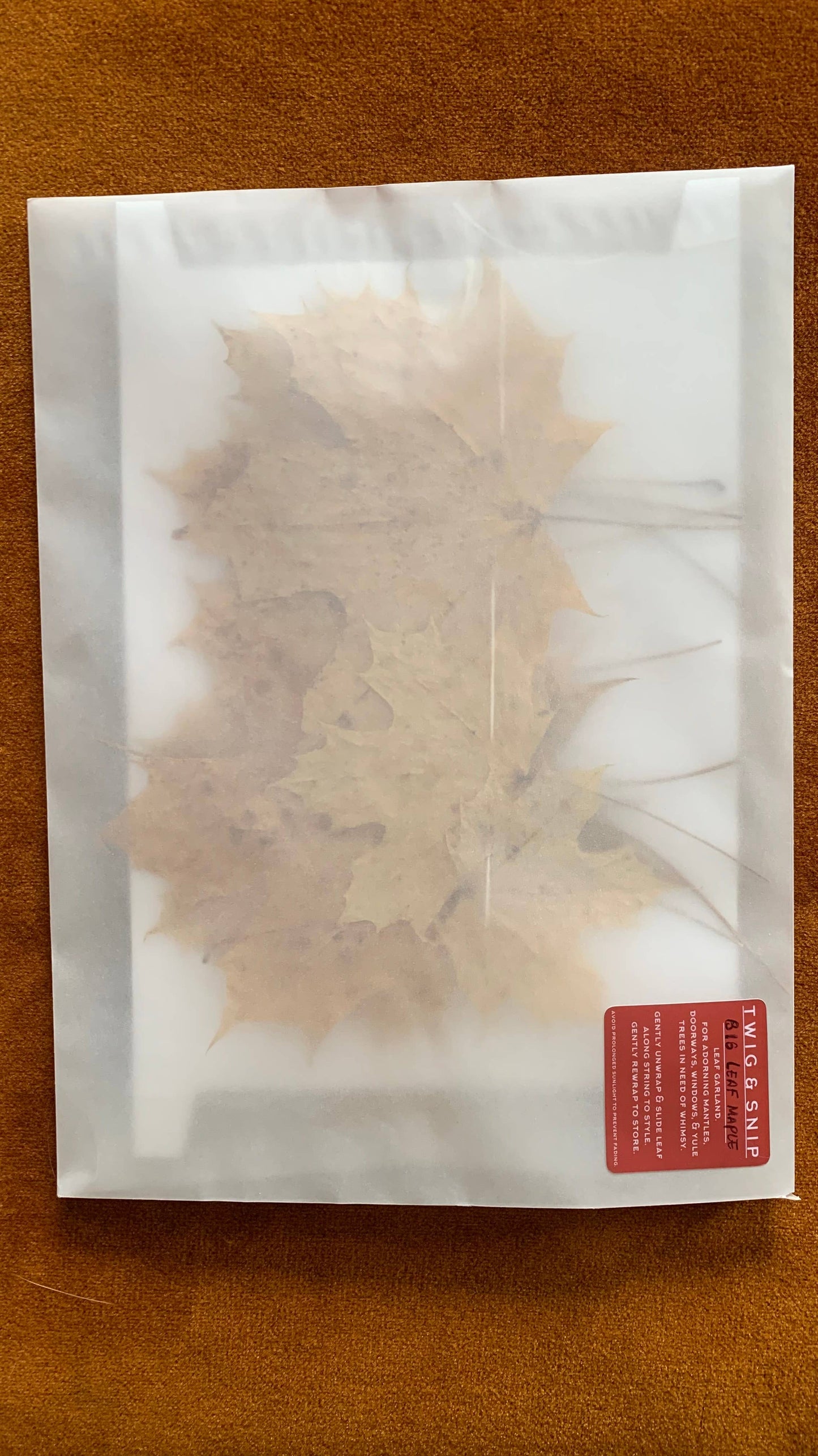 Dried Big Leaf Maple Garland - Natural Forest Decor