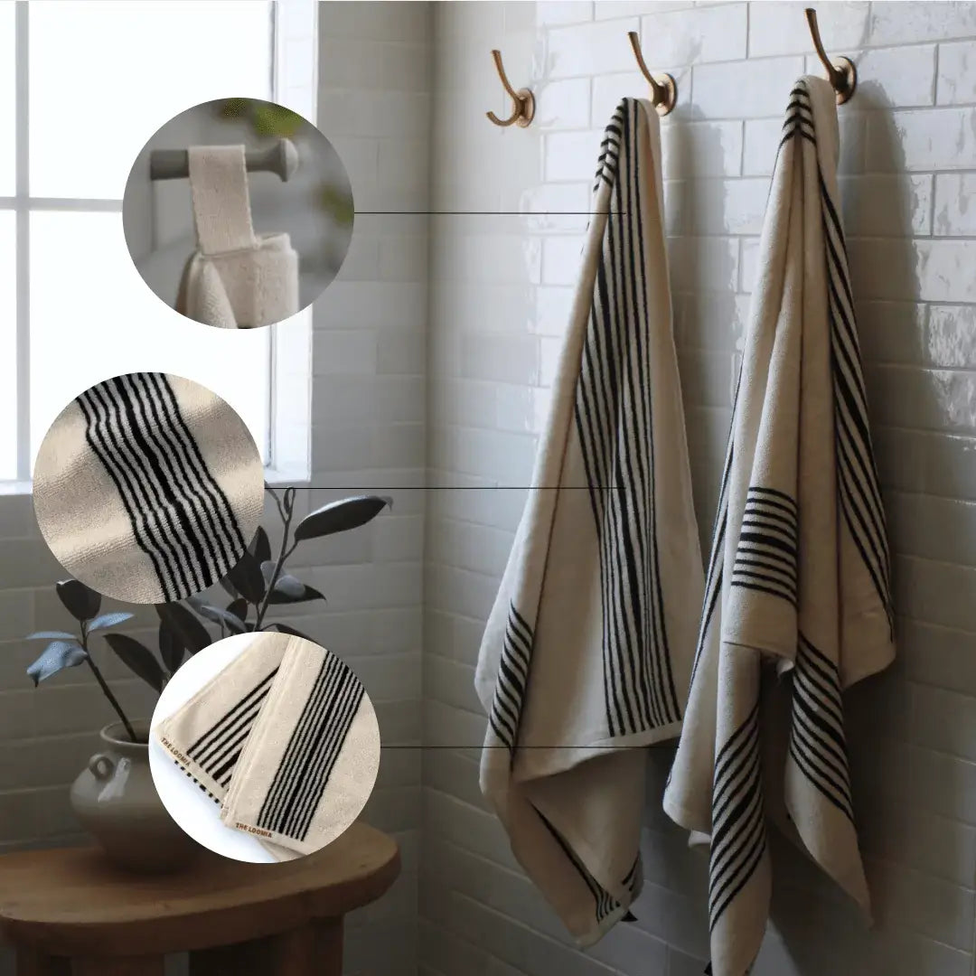Melika Turkish Cotton Edge Striped Hand Towel