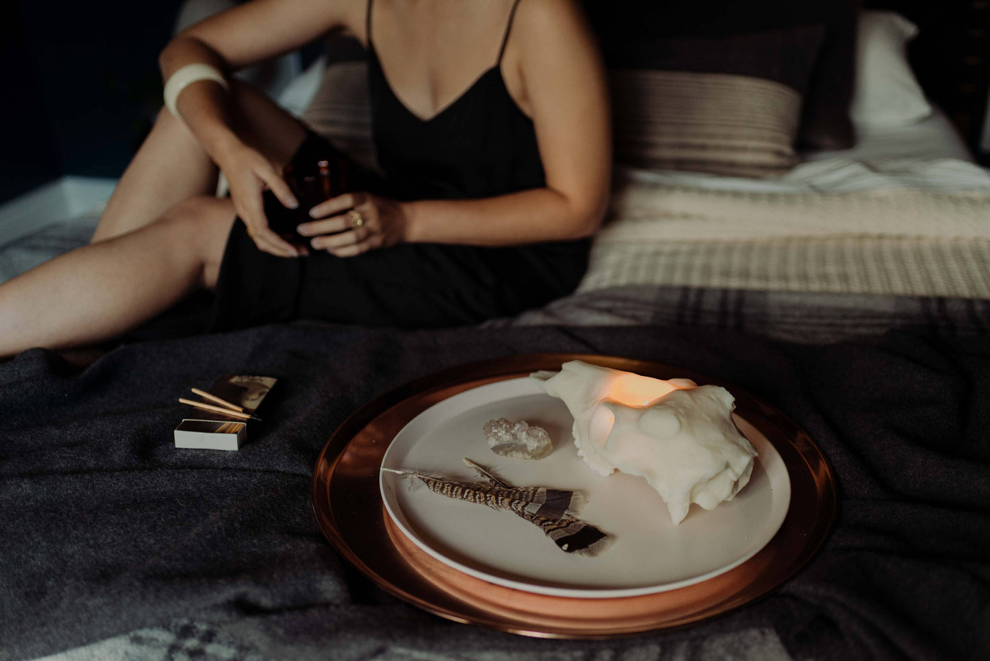 Evangeline Deer Skull Candle