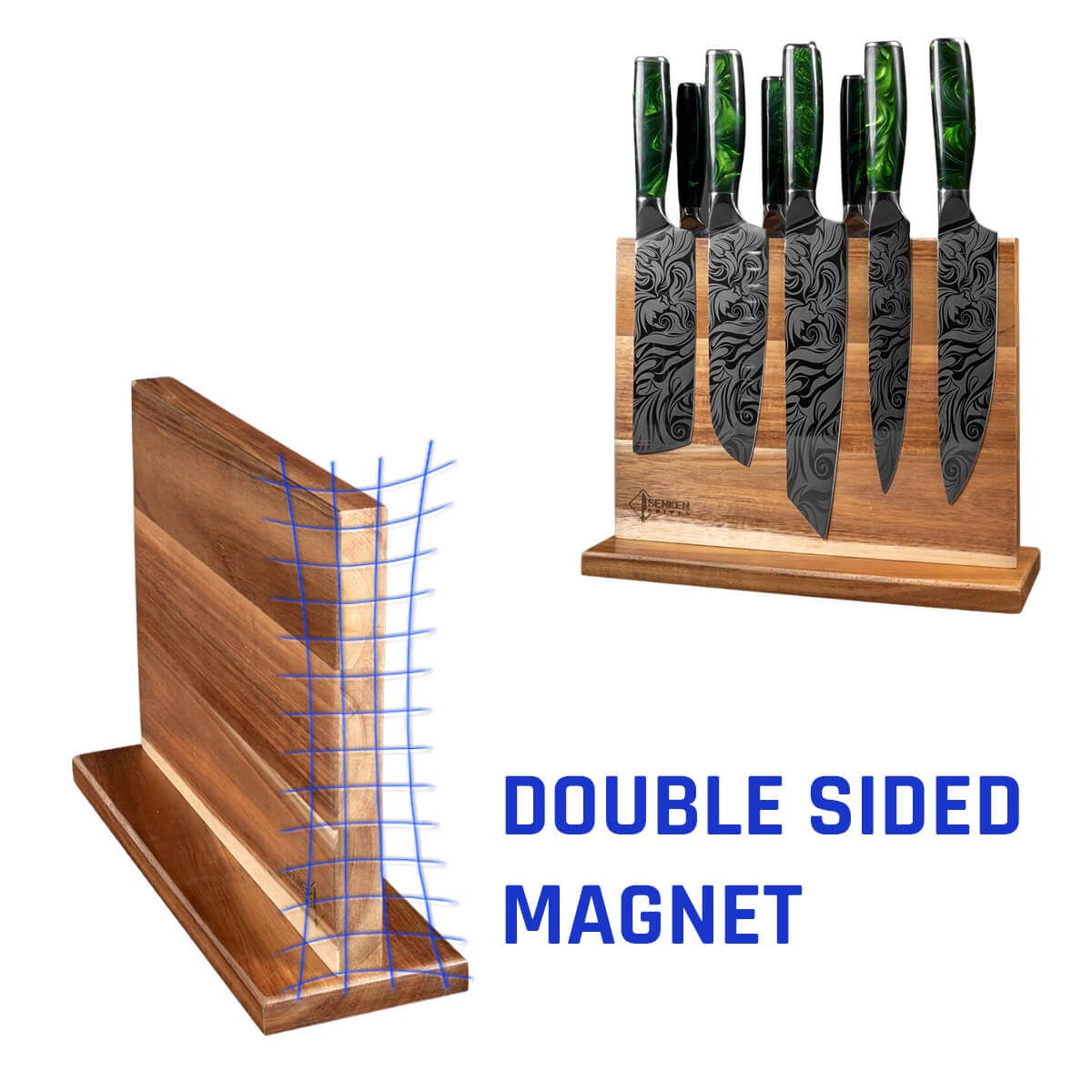 Acacia Hardwood Magnetic Knife Block