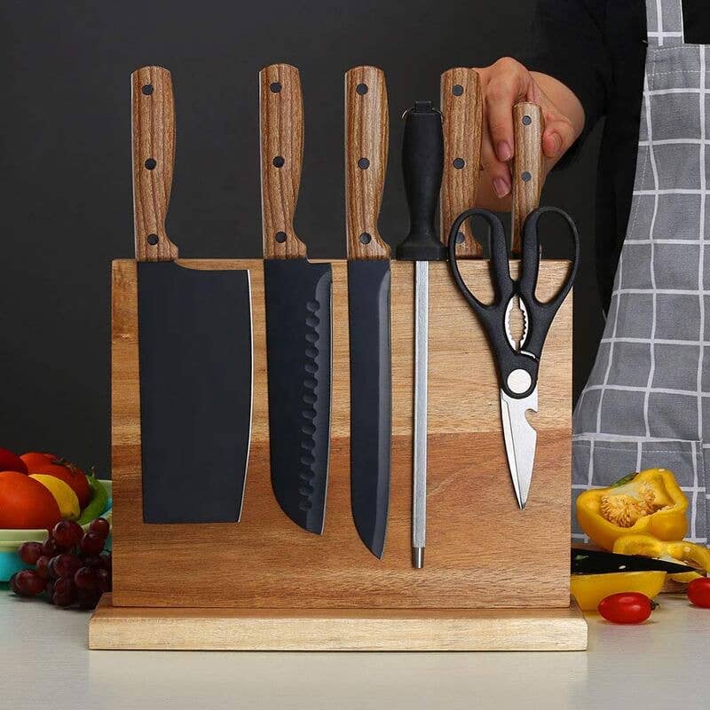 Acacia Hardwood Magnetic Knife Block