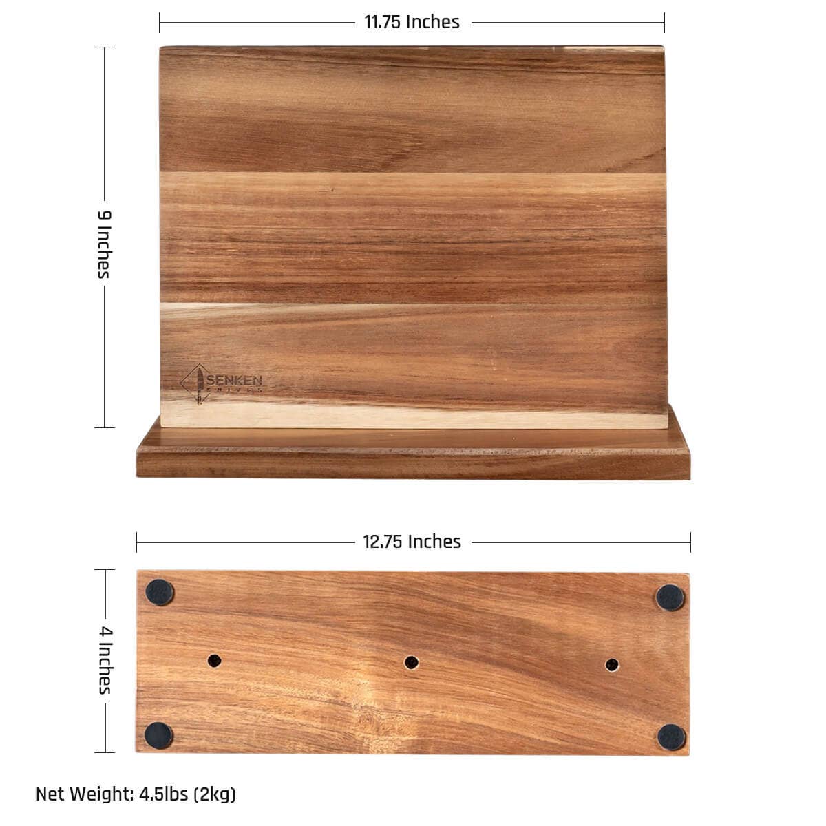 Acacia Hardwood Magnetic Knife Block
