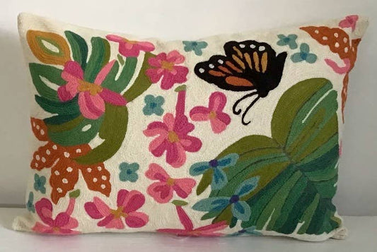 Pillow Chainstitch 14X20" Tahiti Ivory Artist inspired