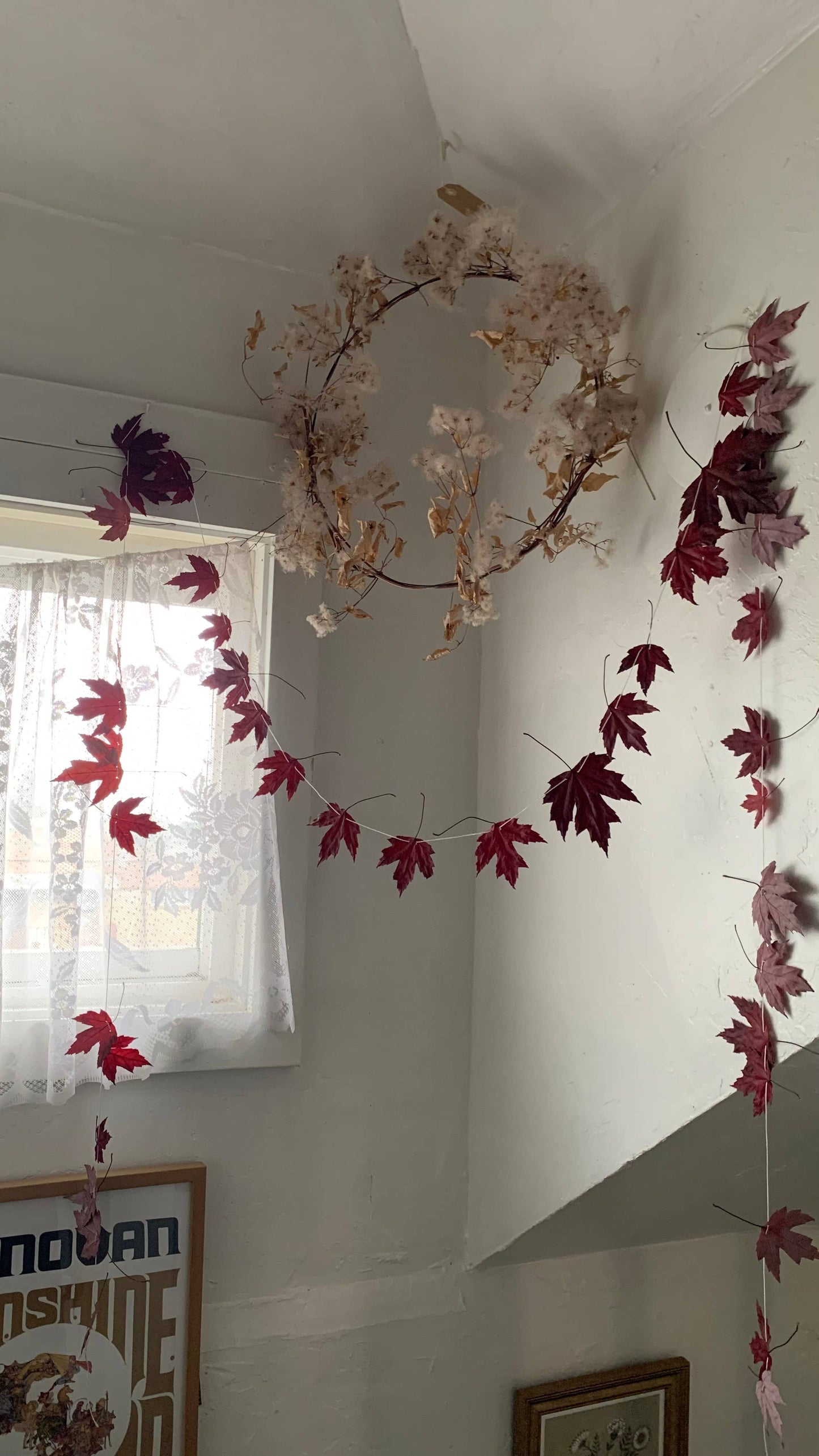 Dried Silver Maple Leaf Garland - Cottage Decor