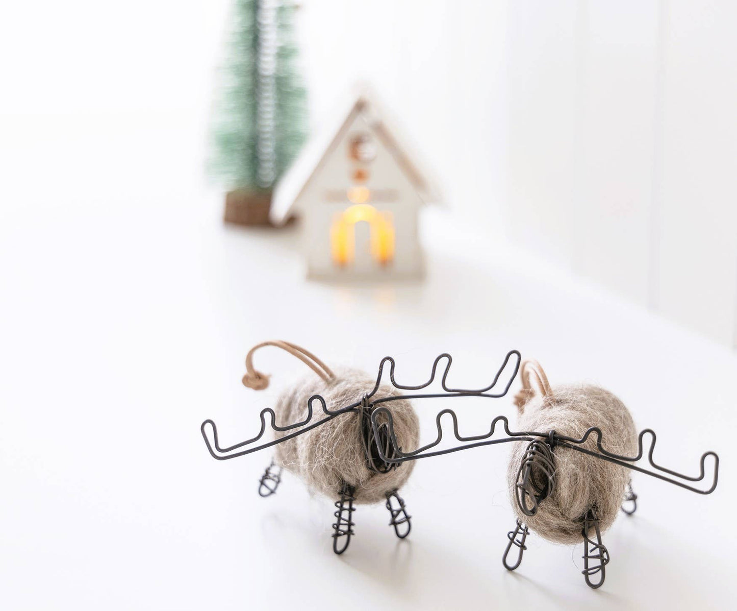 Tiny Reindeer Ornaments- Set of 2