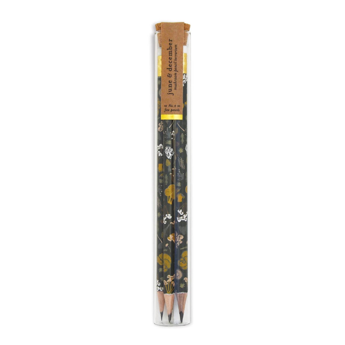 Mushrooms Pencil Terrarium, set of 5 pencils