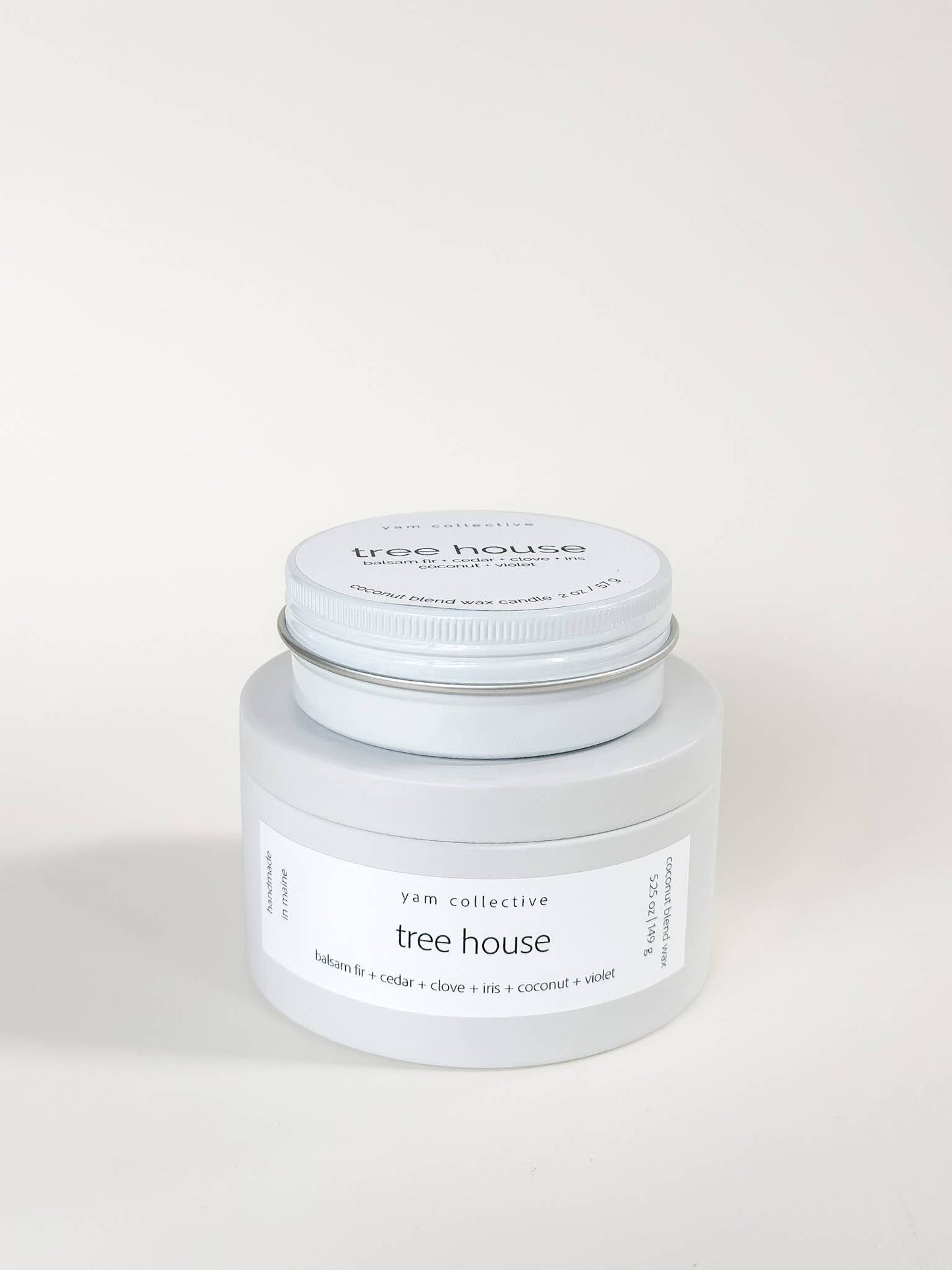 Balsam & Green Violet Tin Candle - TREE HOUSE Woodlands