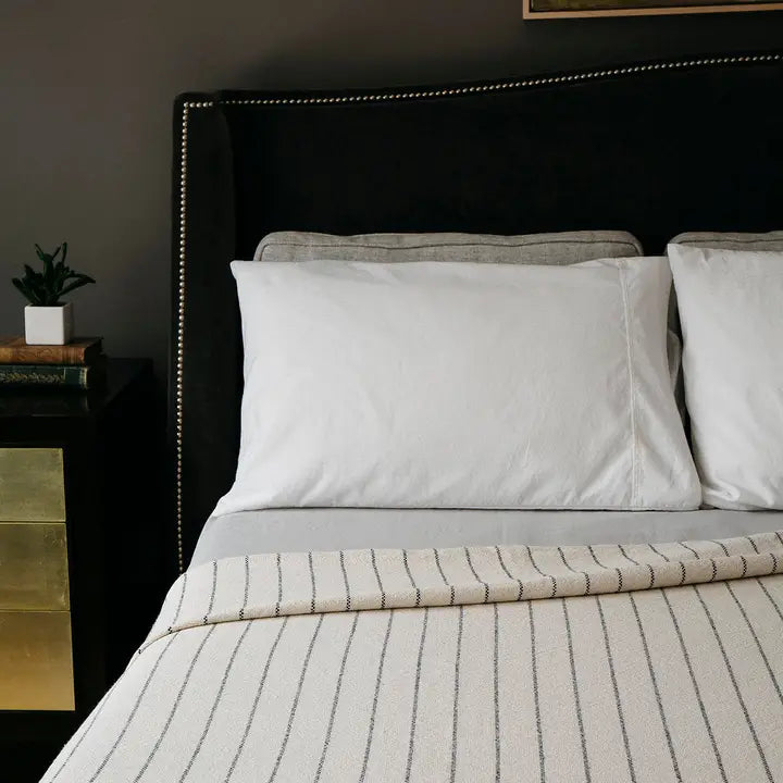 Evangeline - Pinstripe Cotton Bed Blanket