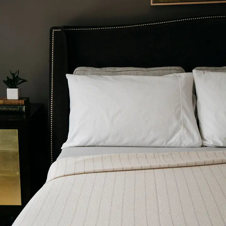 Evangeline - Pinstripe Cotton Bed Blanket