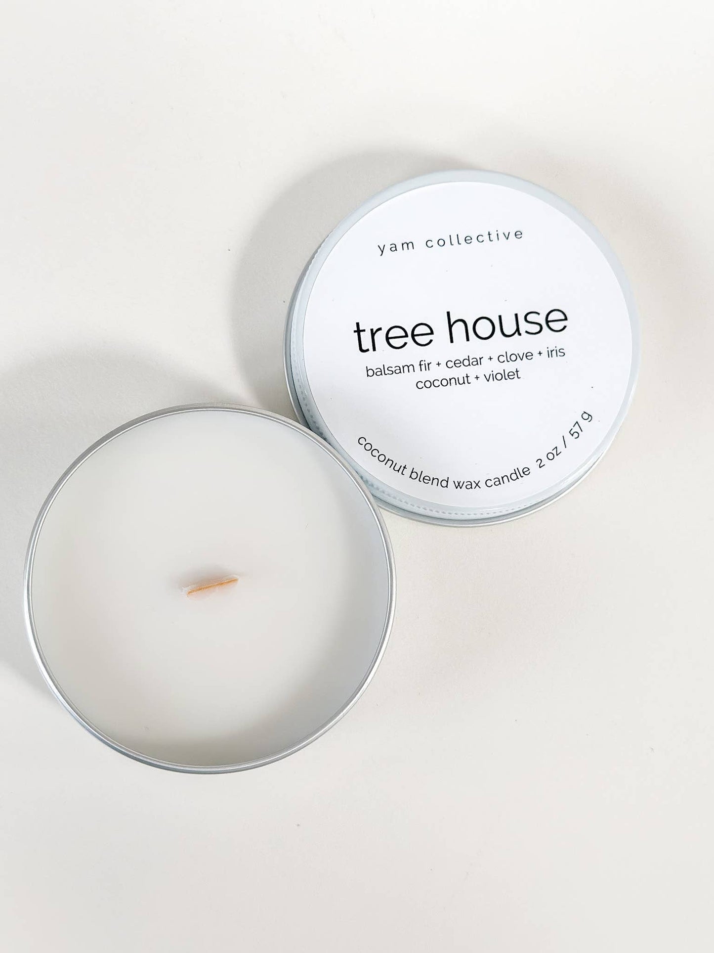 Balsam & Green Violet Tin Candle - TREE HOUSE Woodlands