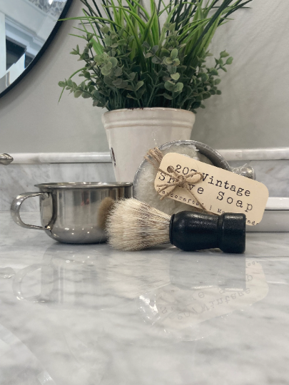 207 Vintage Shave Soap With Stainless Steel Shave Bowl
