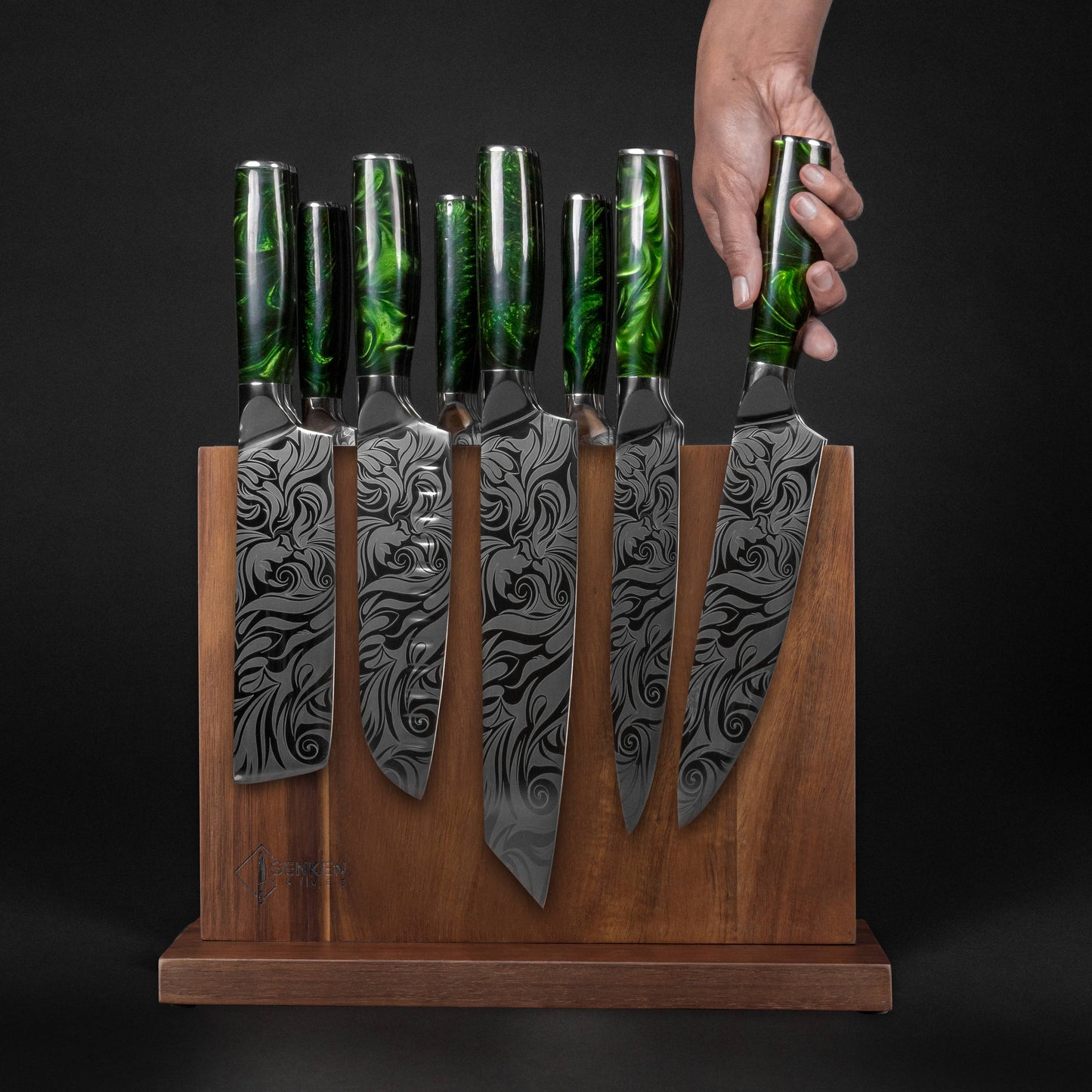 Acacia Hardwood Magnetic Knife Block