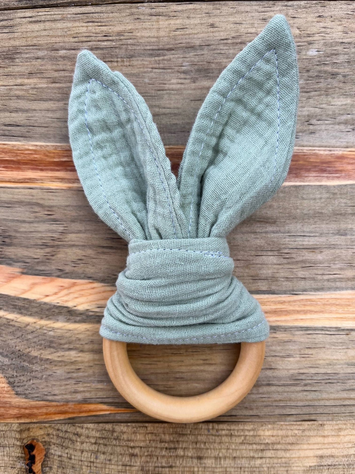 Wooden Teether with Muslin