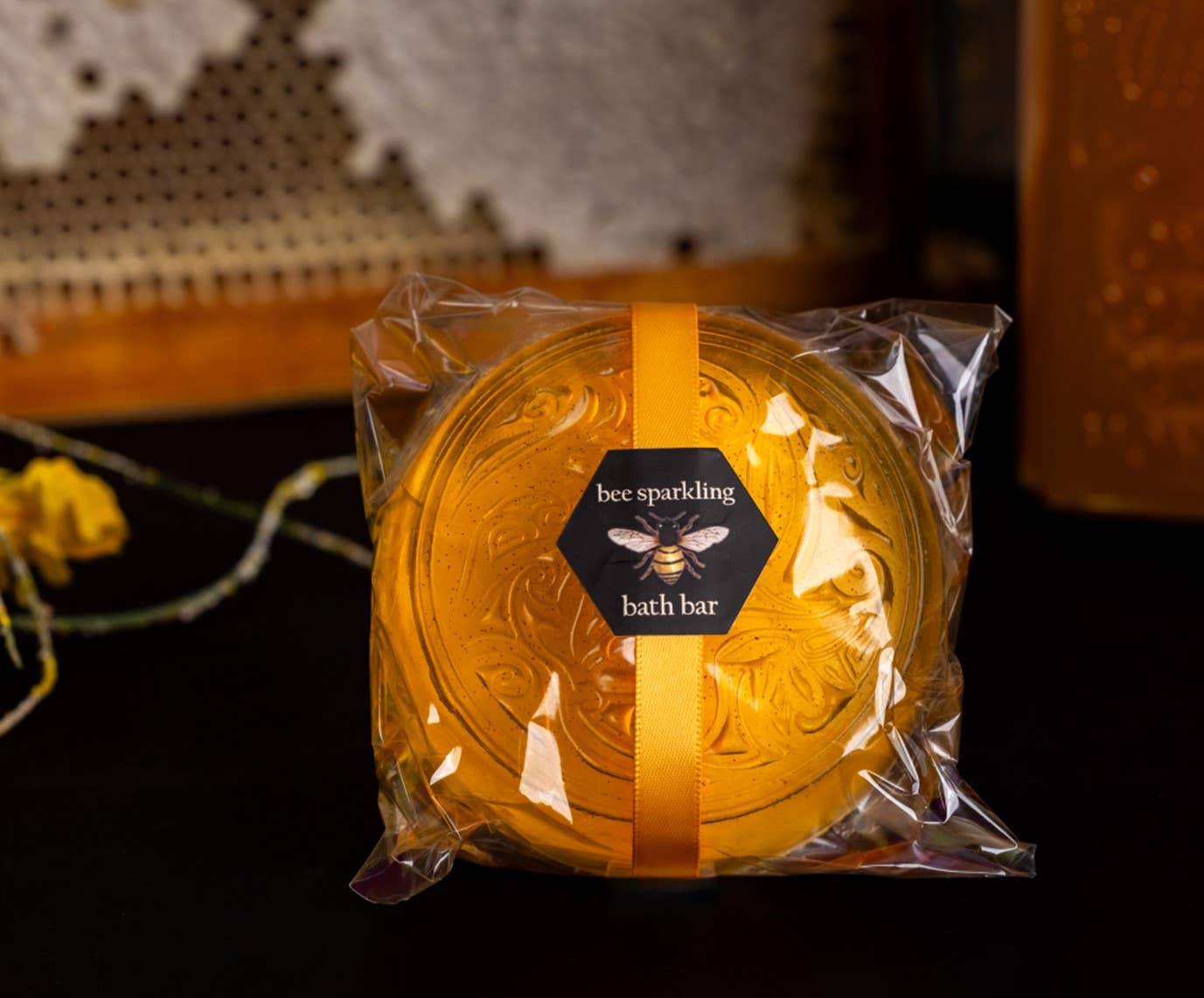 Bee Sparkling Bath Bar - Honey glycerin soap. Large for bath
