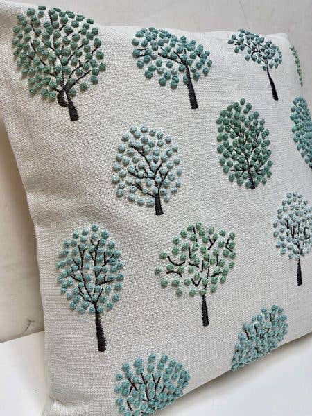 Pillow Applique/Embo 16" Trees Orchard